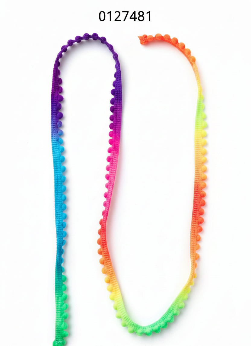 Guipure Pompón Tricolor 10mm (Yrd)
