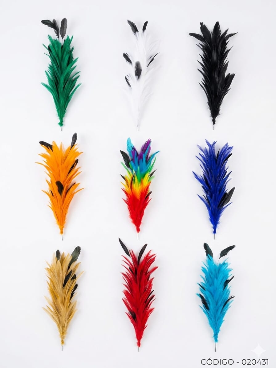 Penachito de Plumas 23cm-25cm (Und)