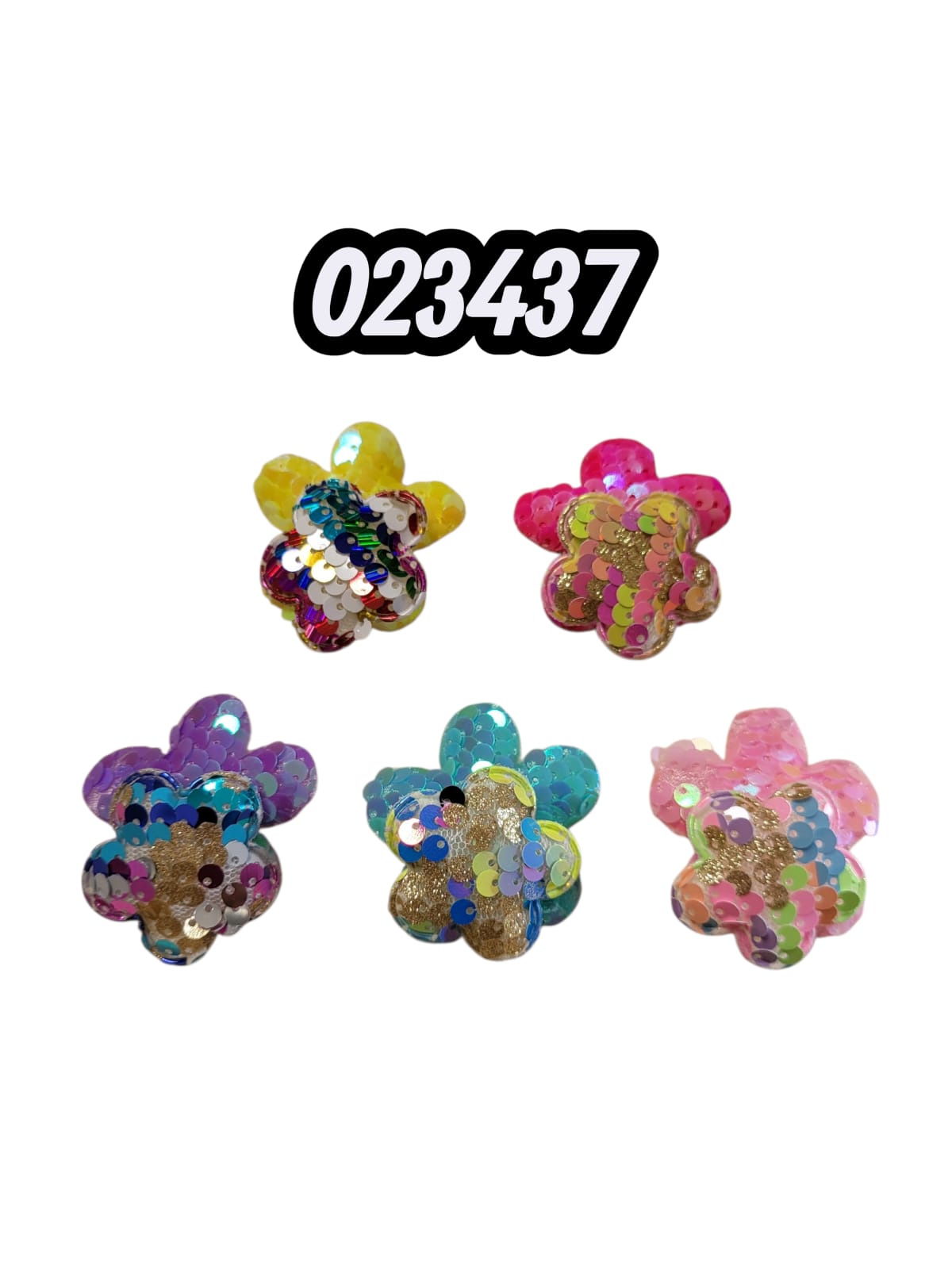 Flor Doble Con Lentejuelas (5Und)