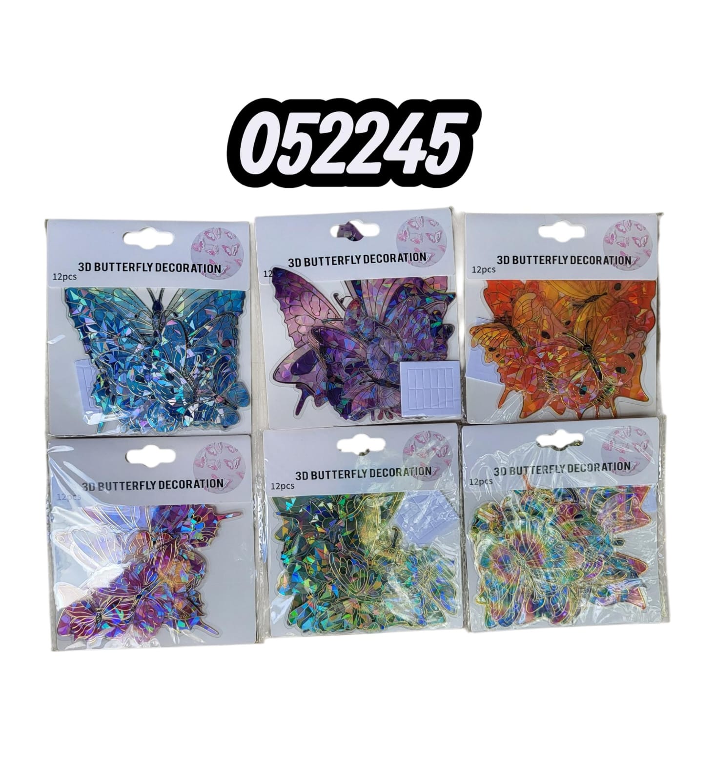 Mariposa De Acetato Tornasol (12Pcs)