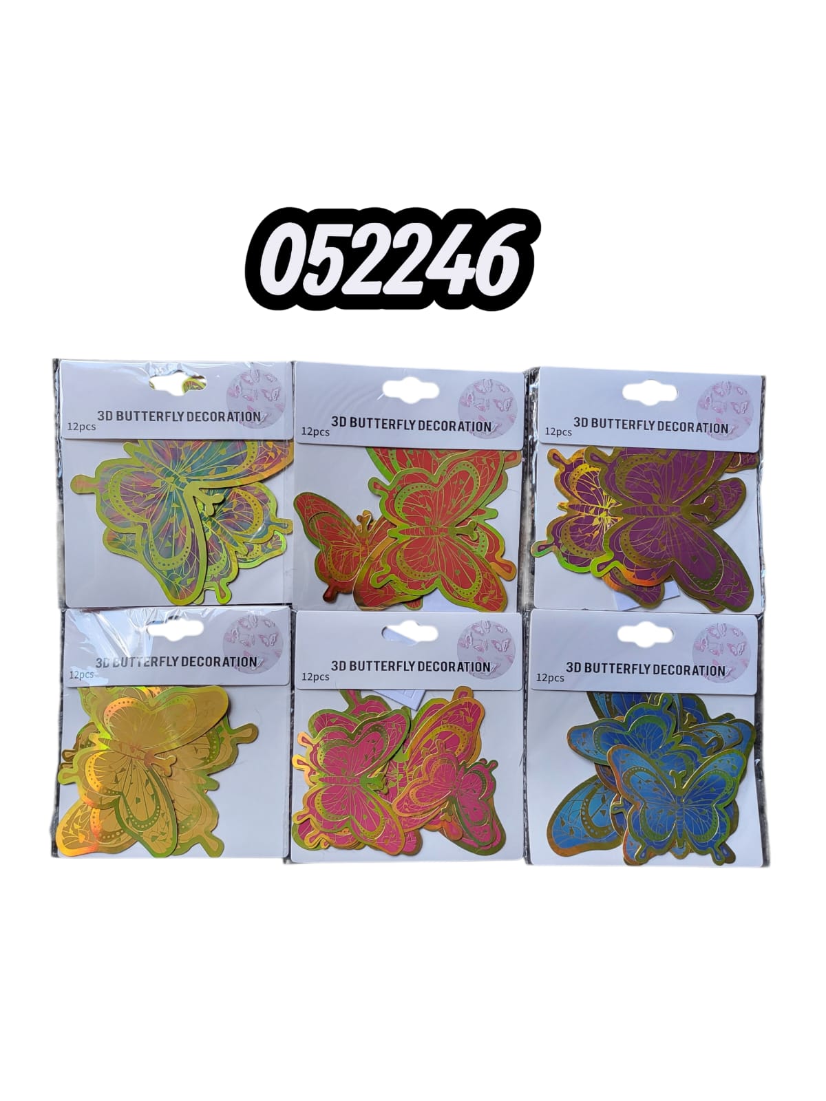 Mariposa Papel Orilla Dorada (12Pcs)