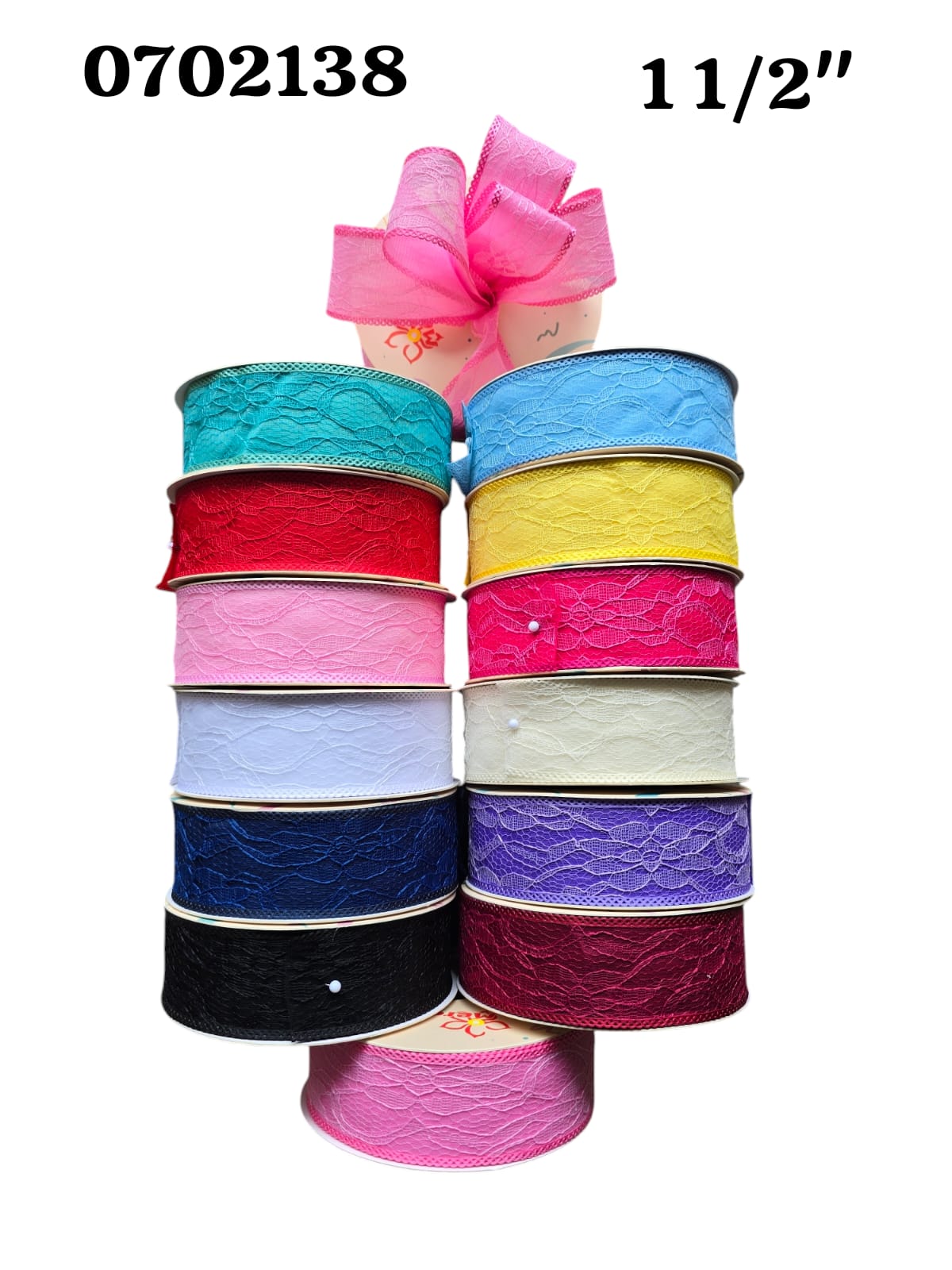 Cinta Organza Con Encaje 1-1/2" (Yrd)