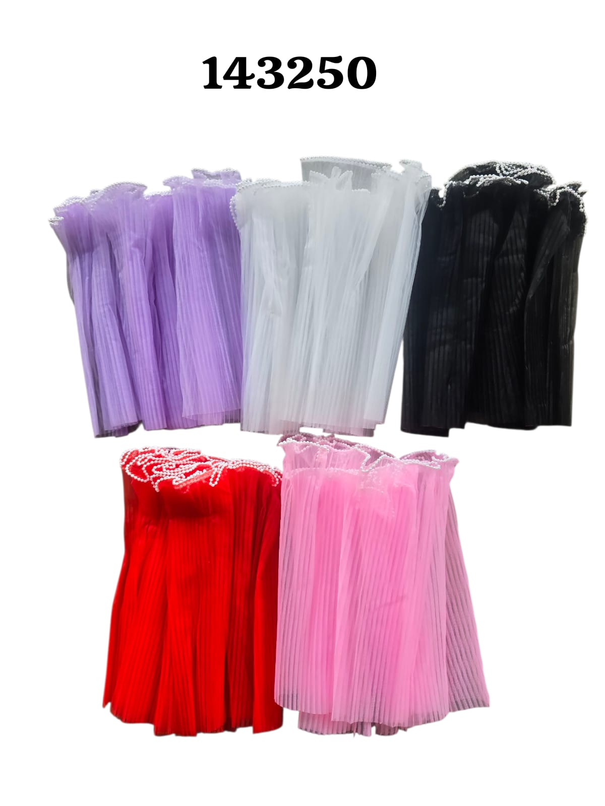 Organza Plisada Con Perla (Und)