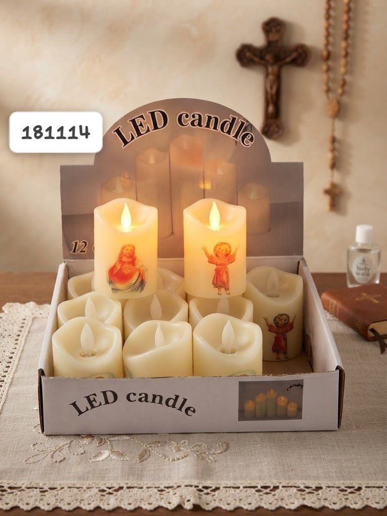 Vela Con Luz LED Jesús Divino Niño (Und)