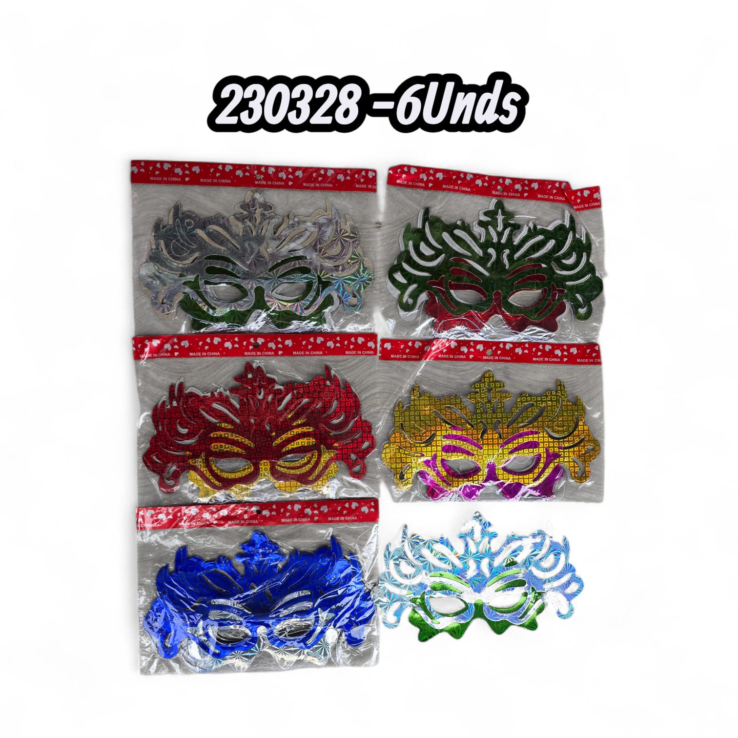 Antifaz Mix Color 1571-21 (6Pcs)