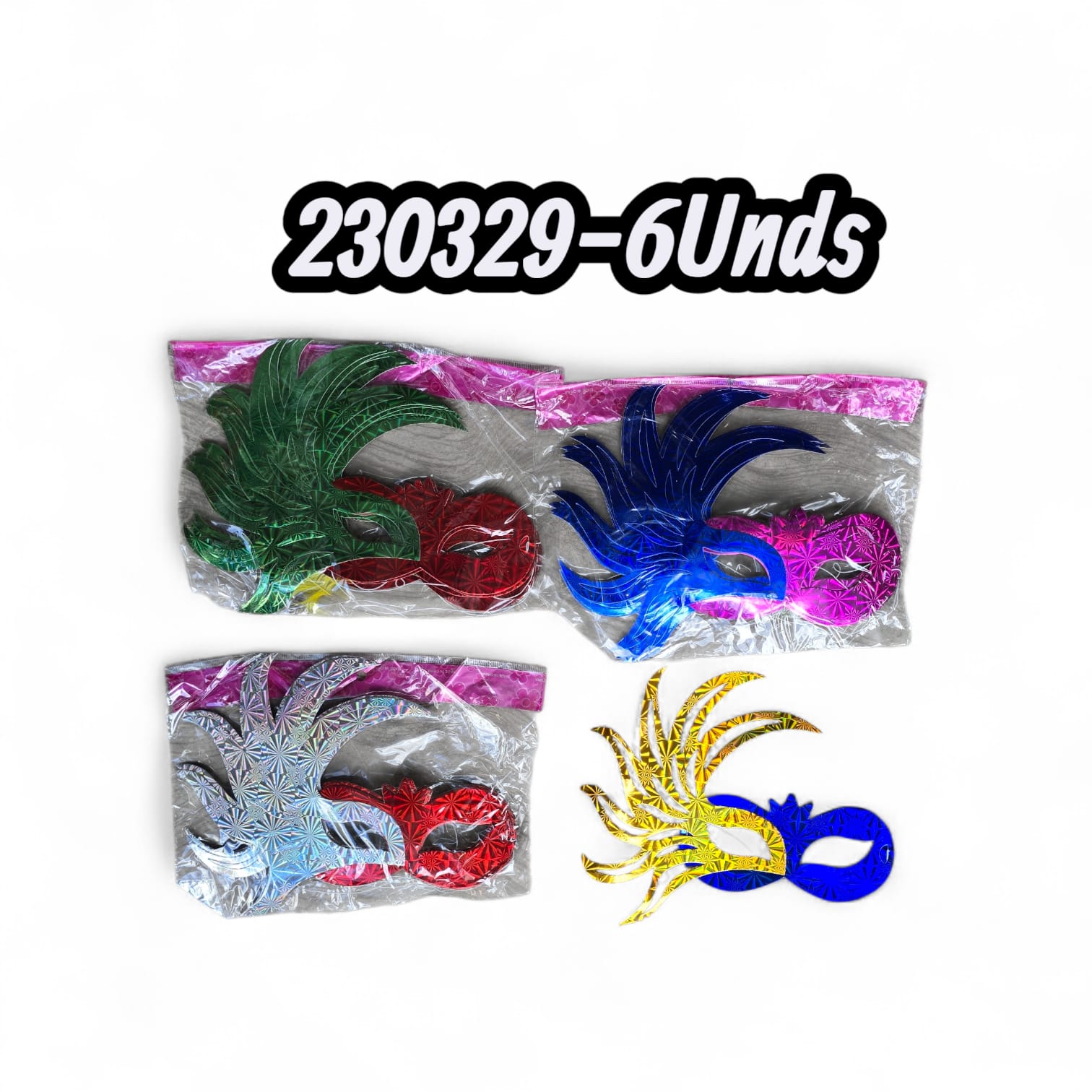 Antifaz Mix Color 1571-22 (6Pcs)