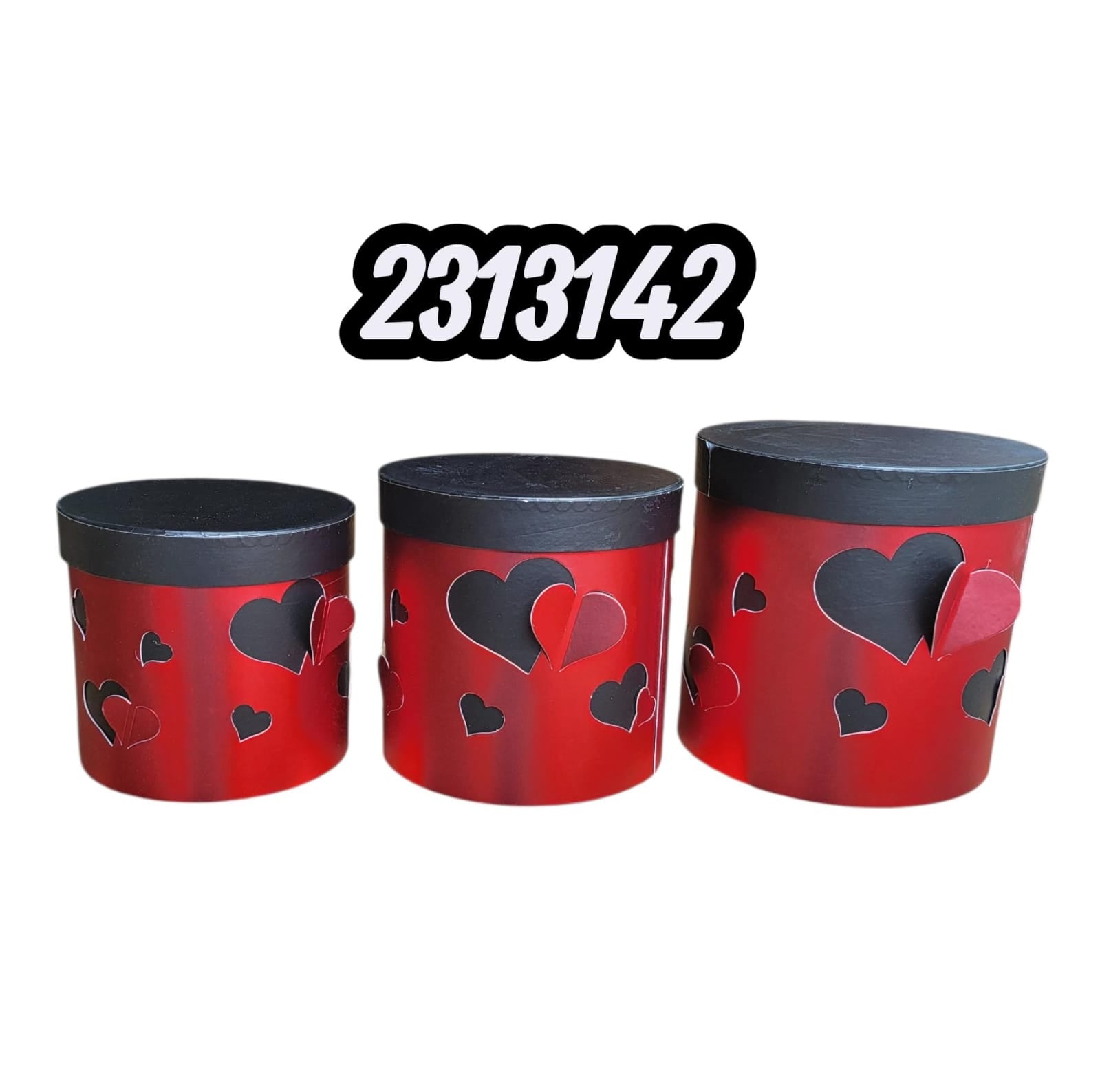 Caja Redonda Con Corazón (3Pcs)