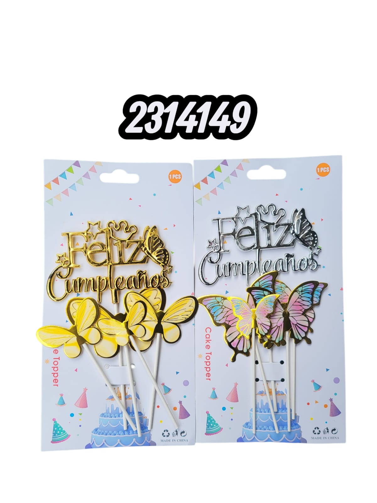 Topper Mariposa Cumpleaños (Und)
