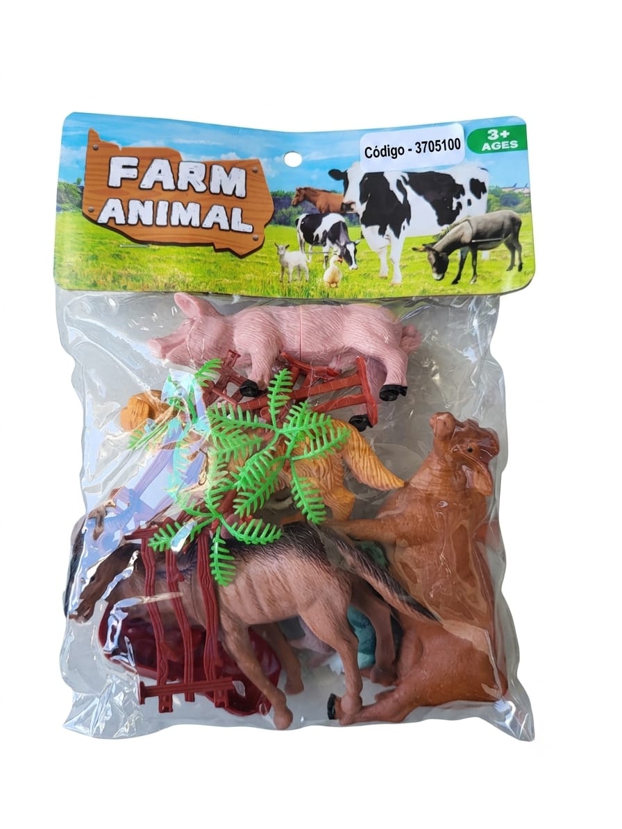 Animales De Goma De Granja (Und)