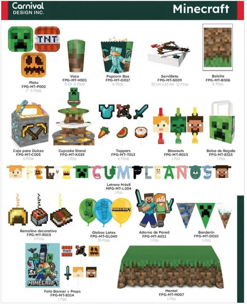 Decoracion Minecraft Cumpleaños